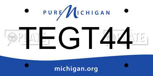 TEGT44 Michigan License Plate