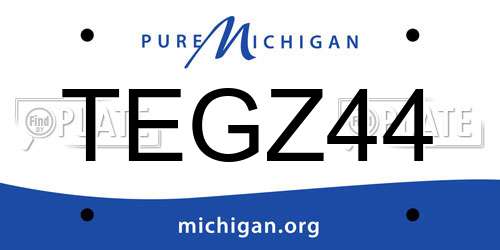 TEGZ44 Michigan License Plate