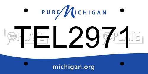 TEL2971 Michigan License Plate