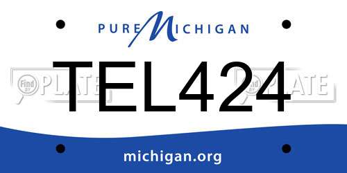 TEL424 Michigan License Plate