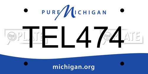 TEL474 Michigan License Plate