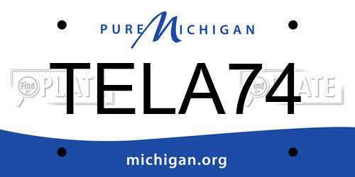 TELA74 Michigan License Plate