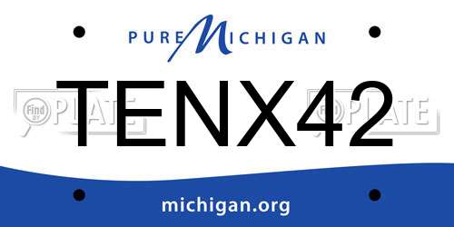 TENX42 Michigan License Plate