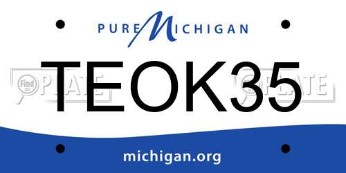 TEOK35 Michigan License Plate