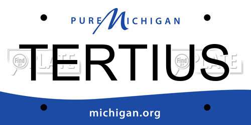 TERTIUS Michigan License Plate