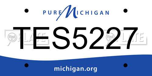 TES5227 Michigan License Plate
