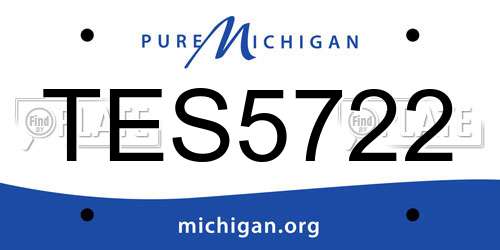 TES5722 Michigan License Plate