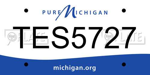 TES5727 Michigan License Plate