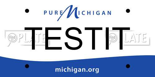TESTIT Michigan License Plate