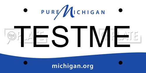 TESTME Michigan License Plate