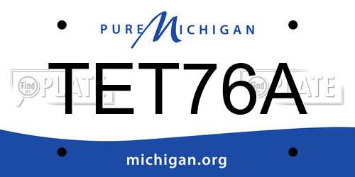 TET76A Michigan License Plate