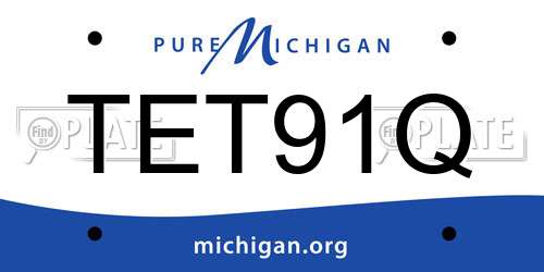 TET91Q Michigan License Plate