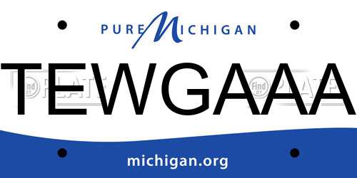 TEWGAAA Michigan License Plate