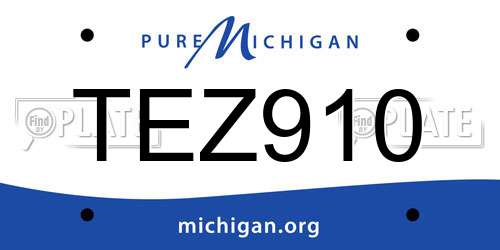 TEZ910 Michigan License Plate