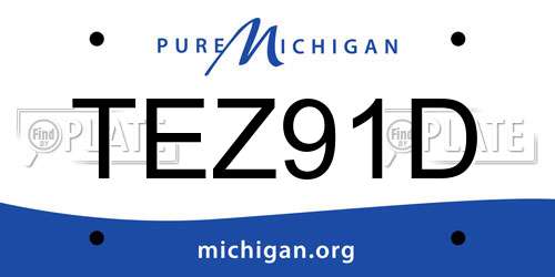 TEZ91D Michigan License Plate