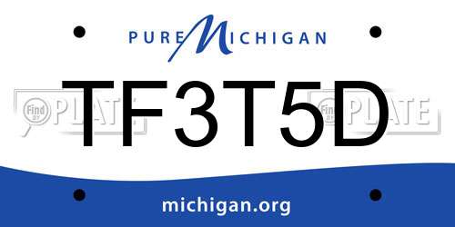 TF3T5D Michigan License Plate
