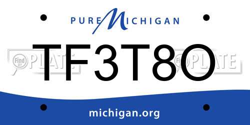TF3T8O Michigan License Plate