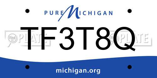TF3T8Q Michigan License Plate