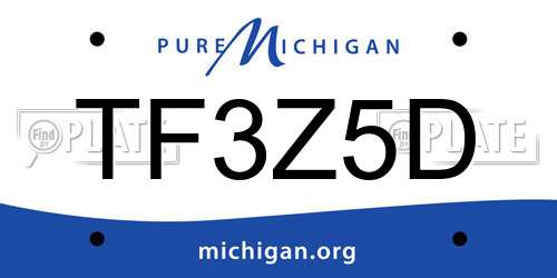 TF3Z5D Michigan License Plate