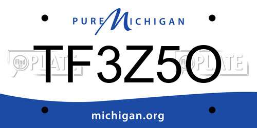 TF3Z5O Michigan License Plate