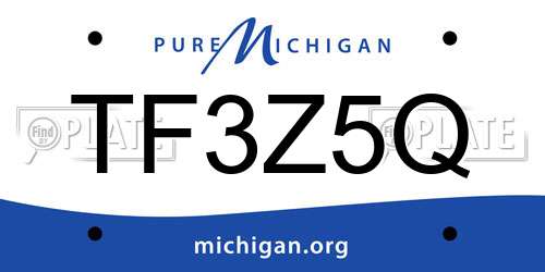 TF3Z5Q Michigan License Plate