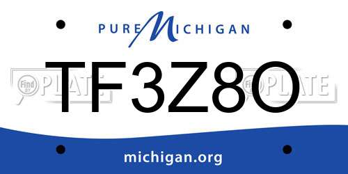 TF3Z8O Michigan License Plate