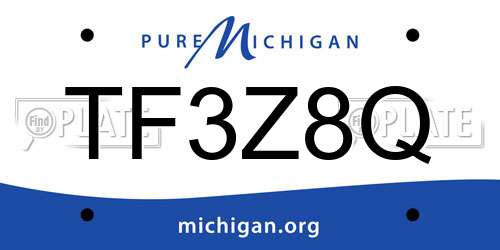 TF3Z8Q Michigan License Plate