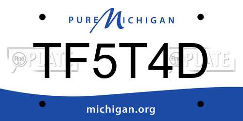 TF5T4D Michigan License Plate