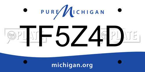 TF5Z4D Michigan License Plate