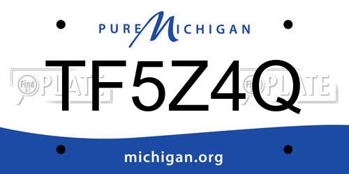 TF5Z4Q Michigan License Plate