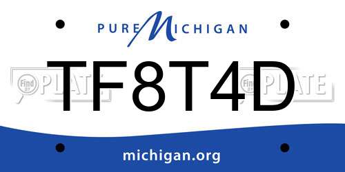 TF8T4D Michigan License Plate