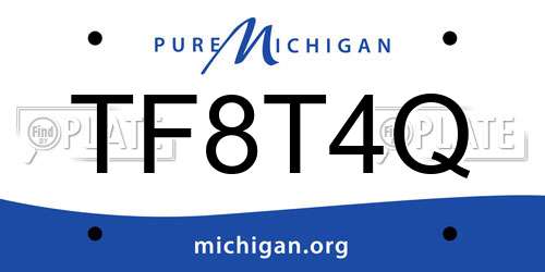 TF8T4Q Michigan License Plate