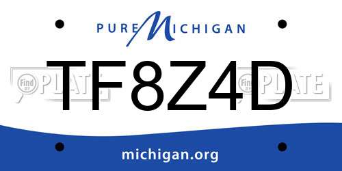 TF8Z4D Michigan License Plate