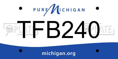 TFB240 Michigan License Plate