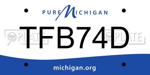 TFB74D Michigan License Plate