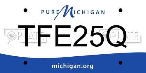 TFE25Q Michigan License Plate