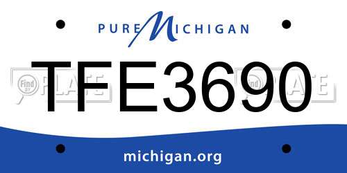TFE3690 Michigan License Plate