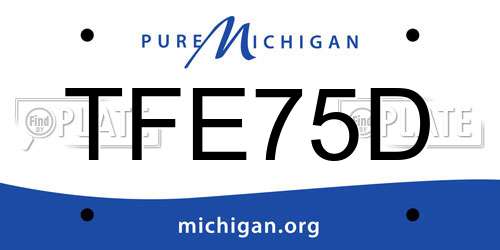 TFE75D Michigan License Plate