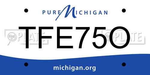 TFE75O Michigan License Plate