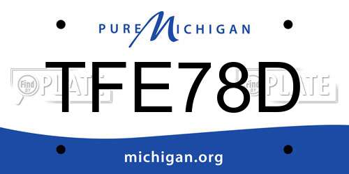 TFE78D Michigan License Plate