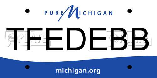 TFEDEBB Michigan License Plate
