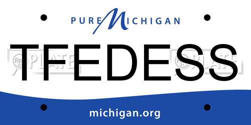 TFEDESS Michigan License Plate