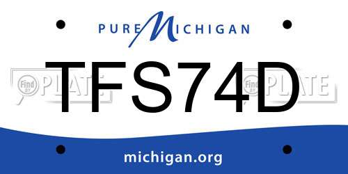 TFS74D Michigan License Plate