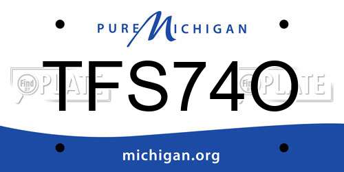 TFS74O Michigan License Plate