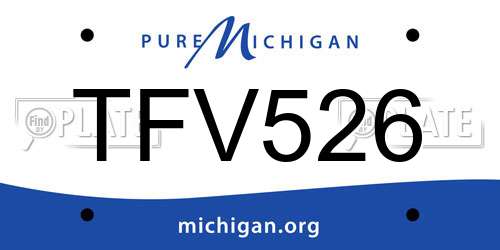 TFV526 Michigan License Plate