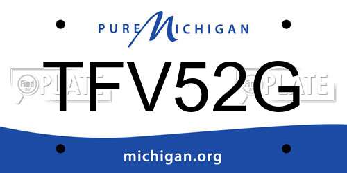 TFV52G Michigan License Plate