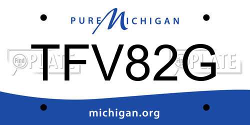 TFV82G Michigan License Plate