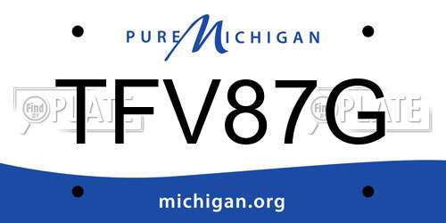 TFV87G Michigan License Plate