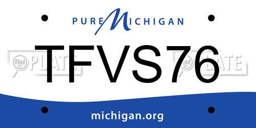 TFVS76 Michigan License Plate