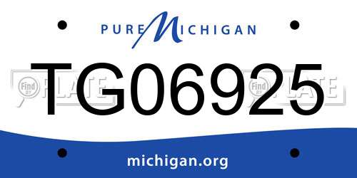 TG06925 Michigan License Plate